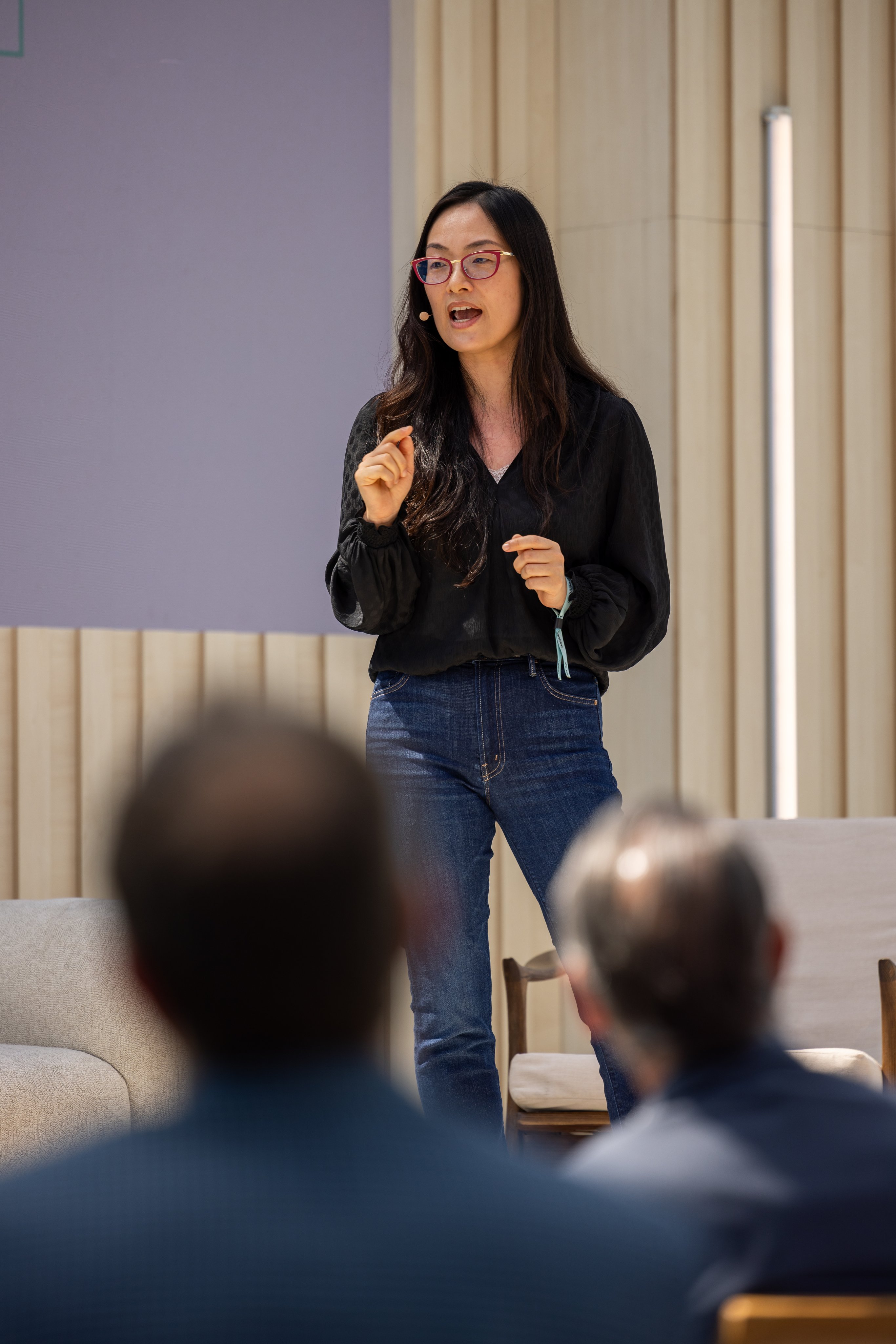 Adyen team member presenting to colleagues in the Adyen office