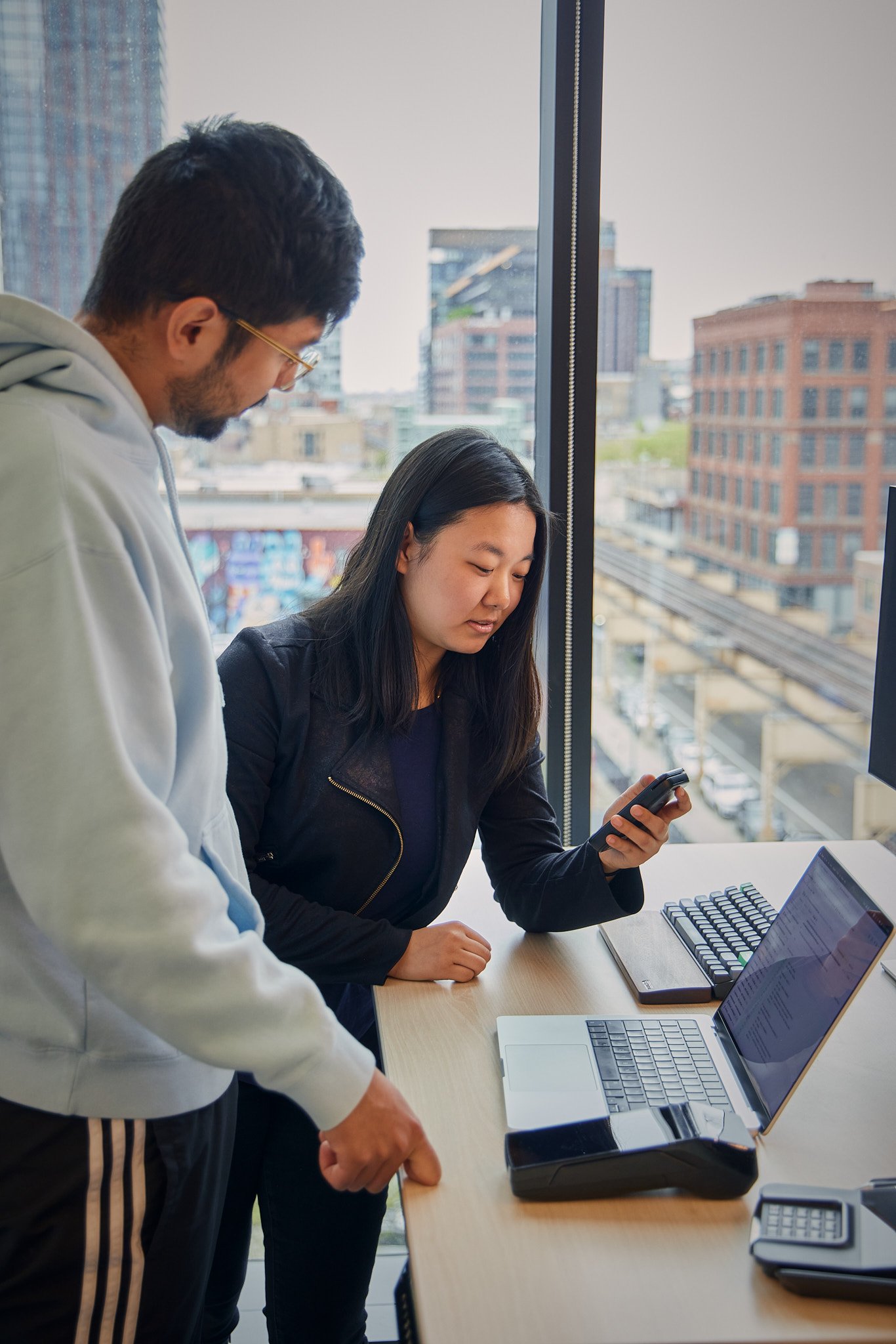 Two colleagues working together in the office 