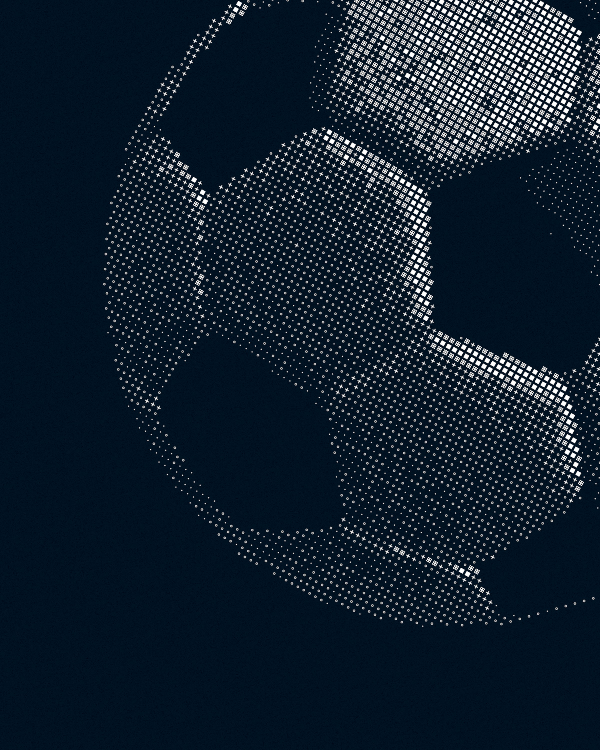 Data soccer ball in dark mode