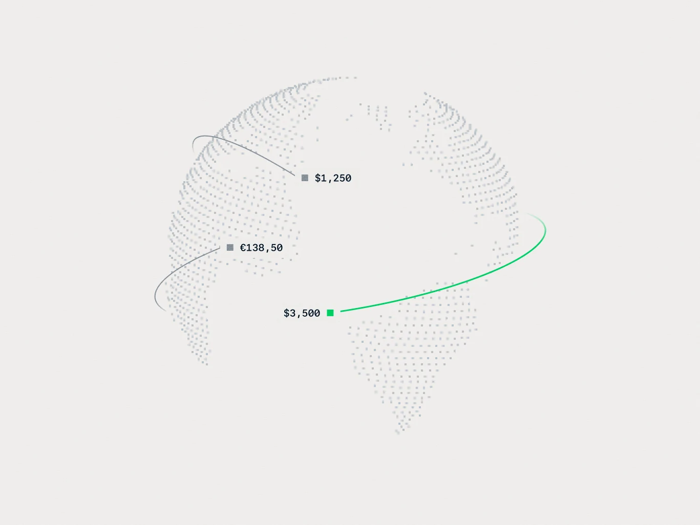 A digital visualization of global payment transactions by Adyen, showing data points and transaction amounts across continents.