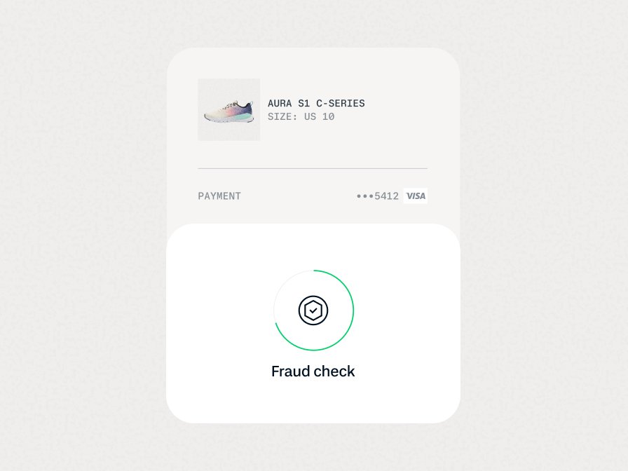 Display of an Adyen fraud check screen after a payment with a shoe order.
