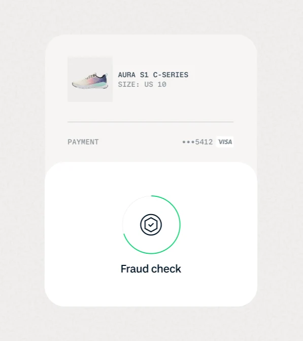 Screen showing a fraudulent payment alert for a purchase using an Adyen terminal.