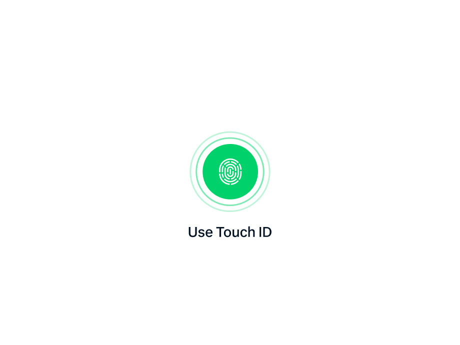 Use Touch ID to authorize a payment on an iPhone with an Adyen terminal in the background.