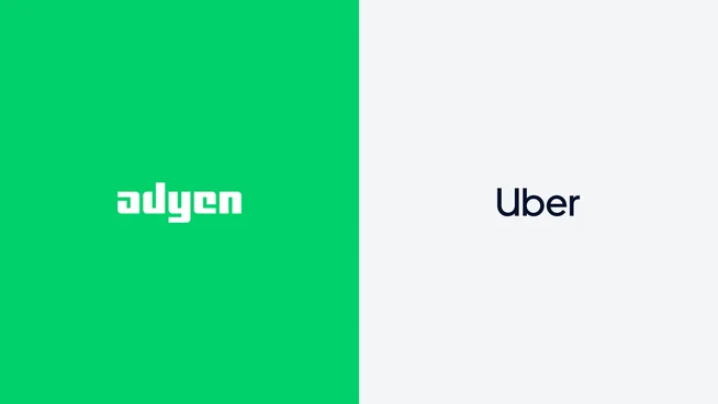 Adyen and Uber logos displayed for a press release.