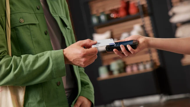 Customer making payment