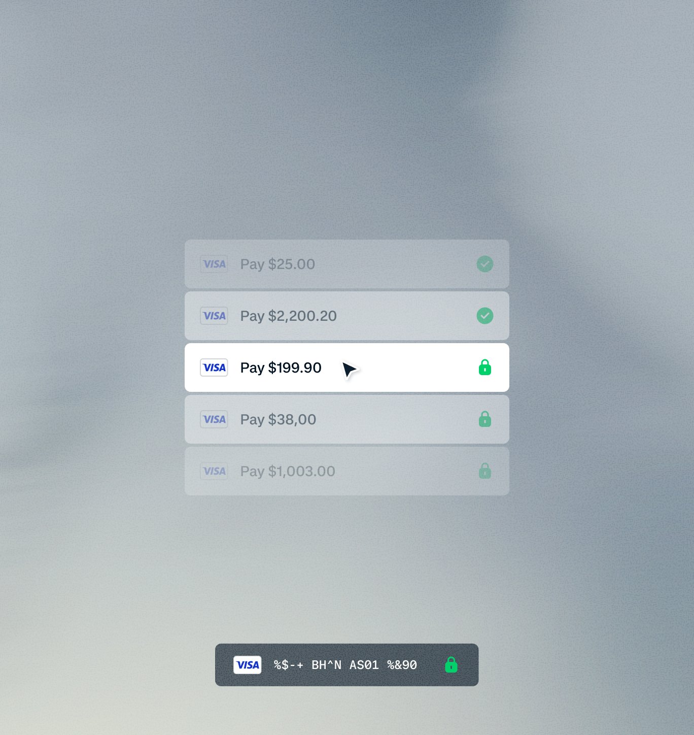 Payment options displayed on an Adyen terminal for a business transaction.