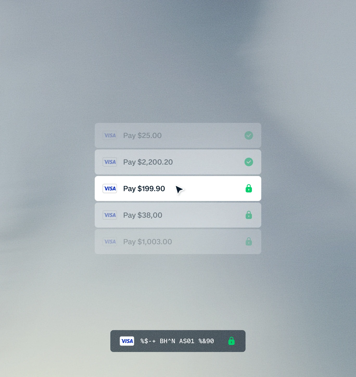 Payment options displayed on an Adyen terminal for a business transaction.