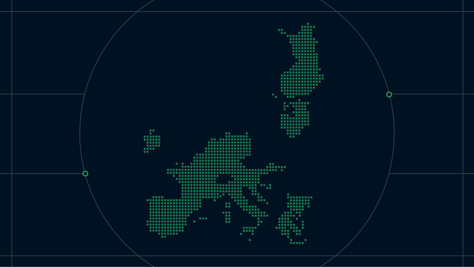 An icon-based digital map of Europe with highlighted regions, representing payment coverage or operations.