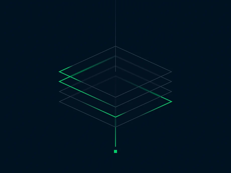 A digital visualization of secure transaction flows representing Adyen payment processing and technology solutions.