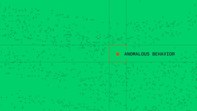 A red square labeled anomalous behavior on a green background.