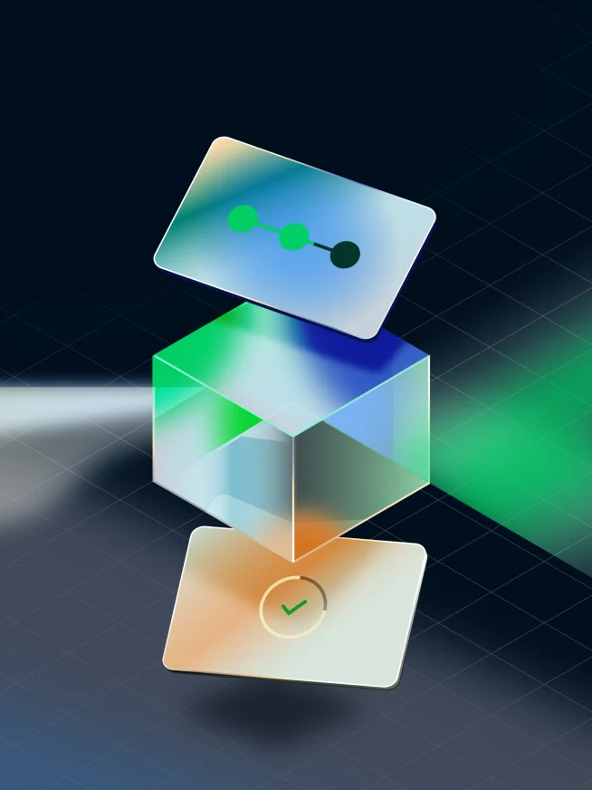 Green and black digital interface with a tick, showing a secure Adyen payment process.