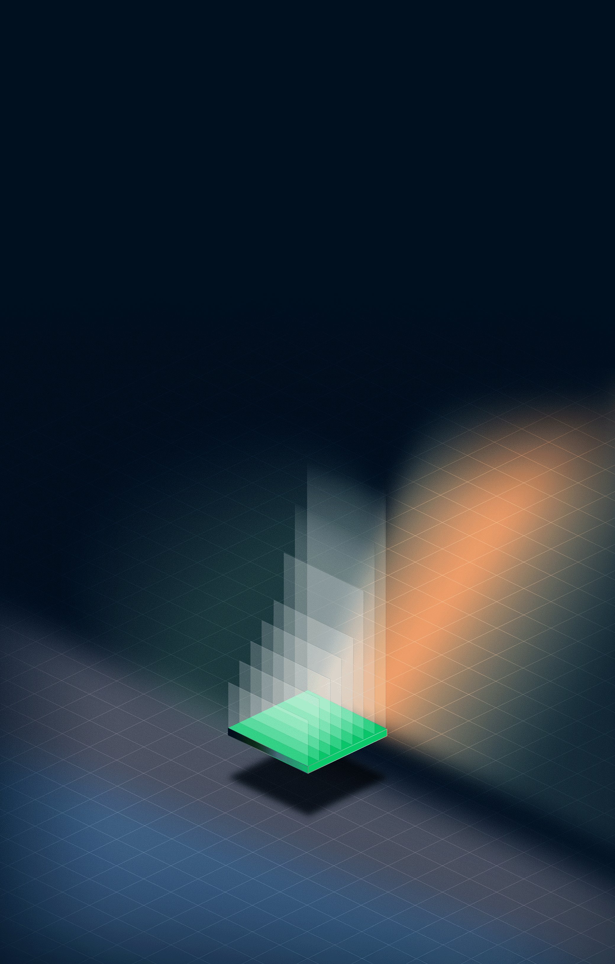 Illuminated Adyen digital payment terminal POS display glowing against a dark background