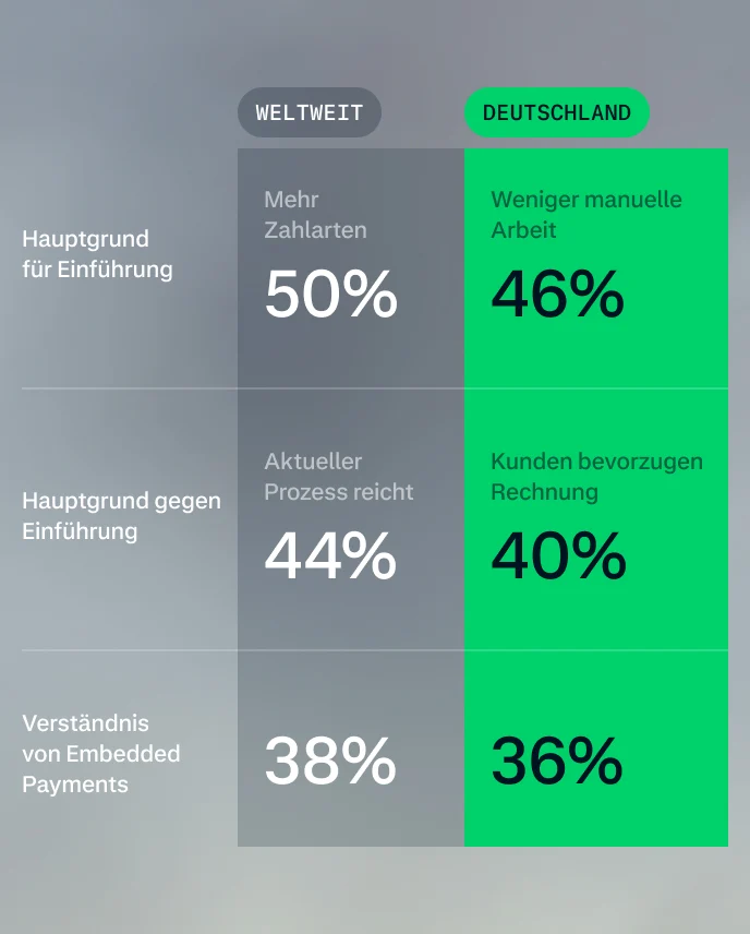 Datenvisualisierung zu SMB Payments für den Deutschland-Report