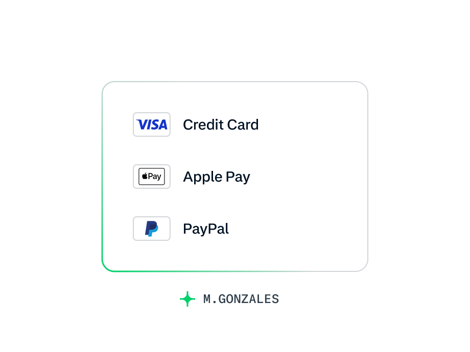 Payment options displayed include Visa, Apple Pay, and PayPal on an Adyen payment terminal.