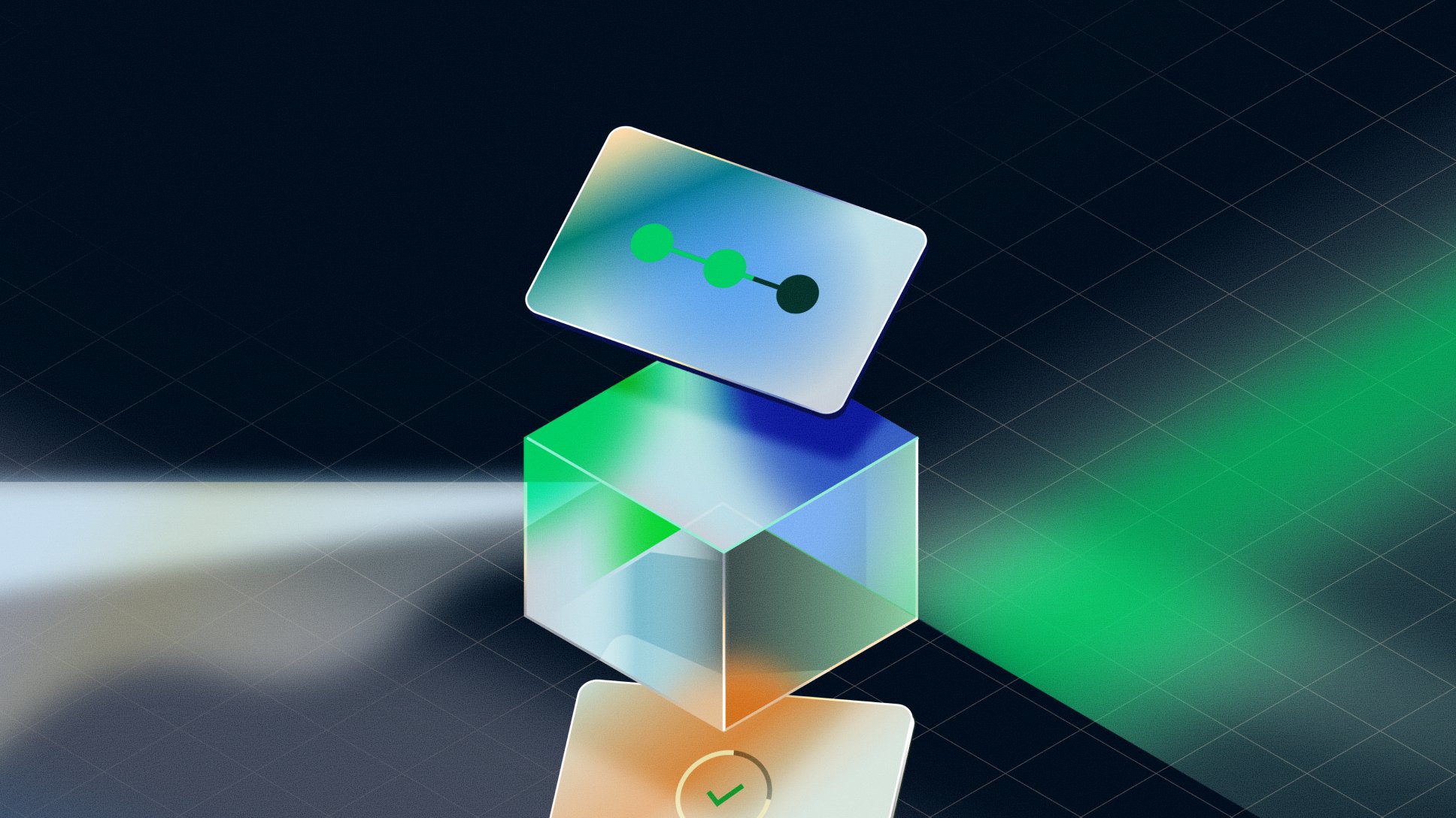 Adyen payment terminal carrying out a secure blockchain or token transfer, digital illustration.