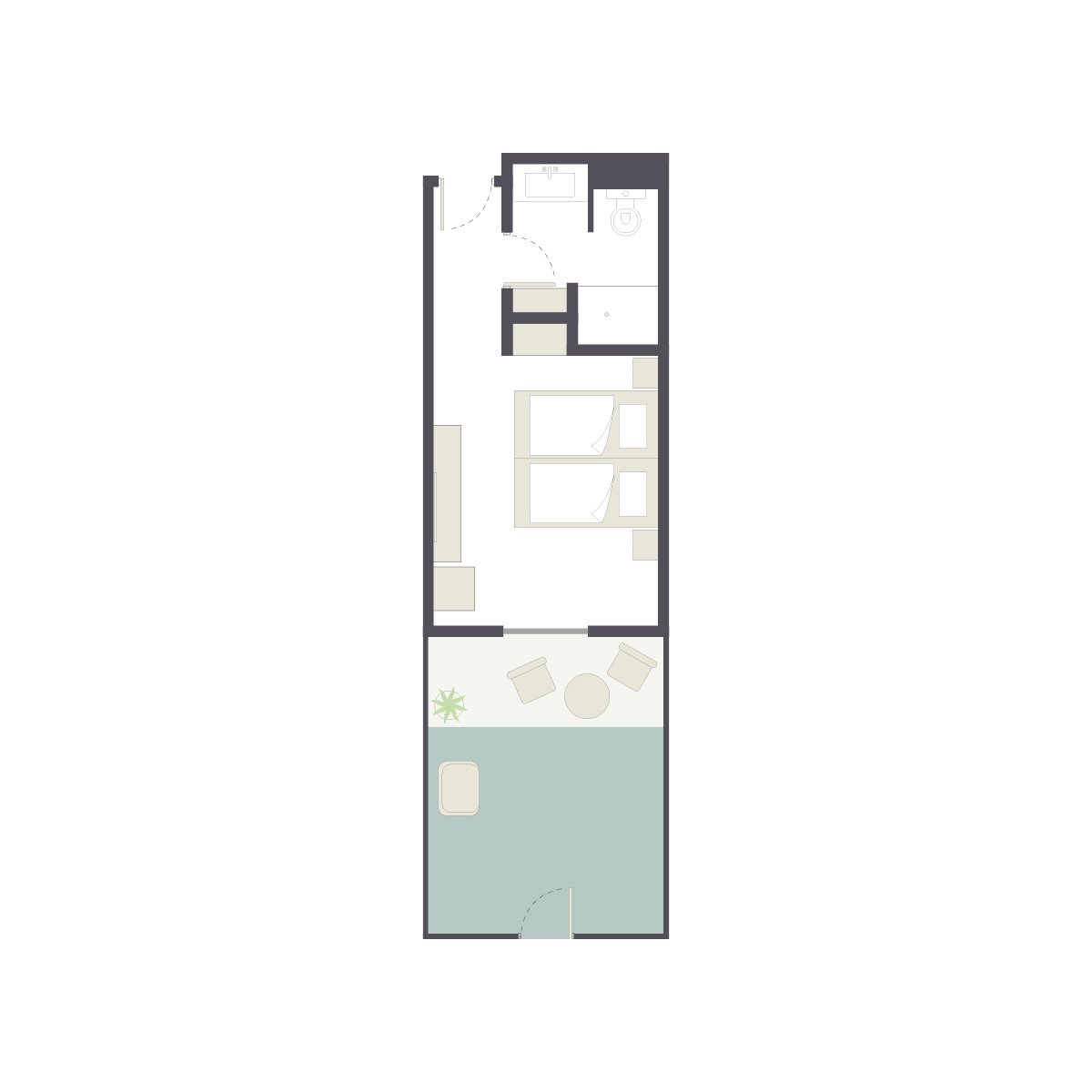 Ein hochwertiges Zimmer mit zwei Betten und Balkon bei Aldiana, Premium Cluburlaub