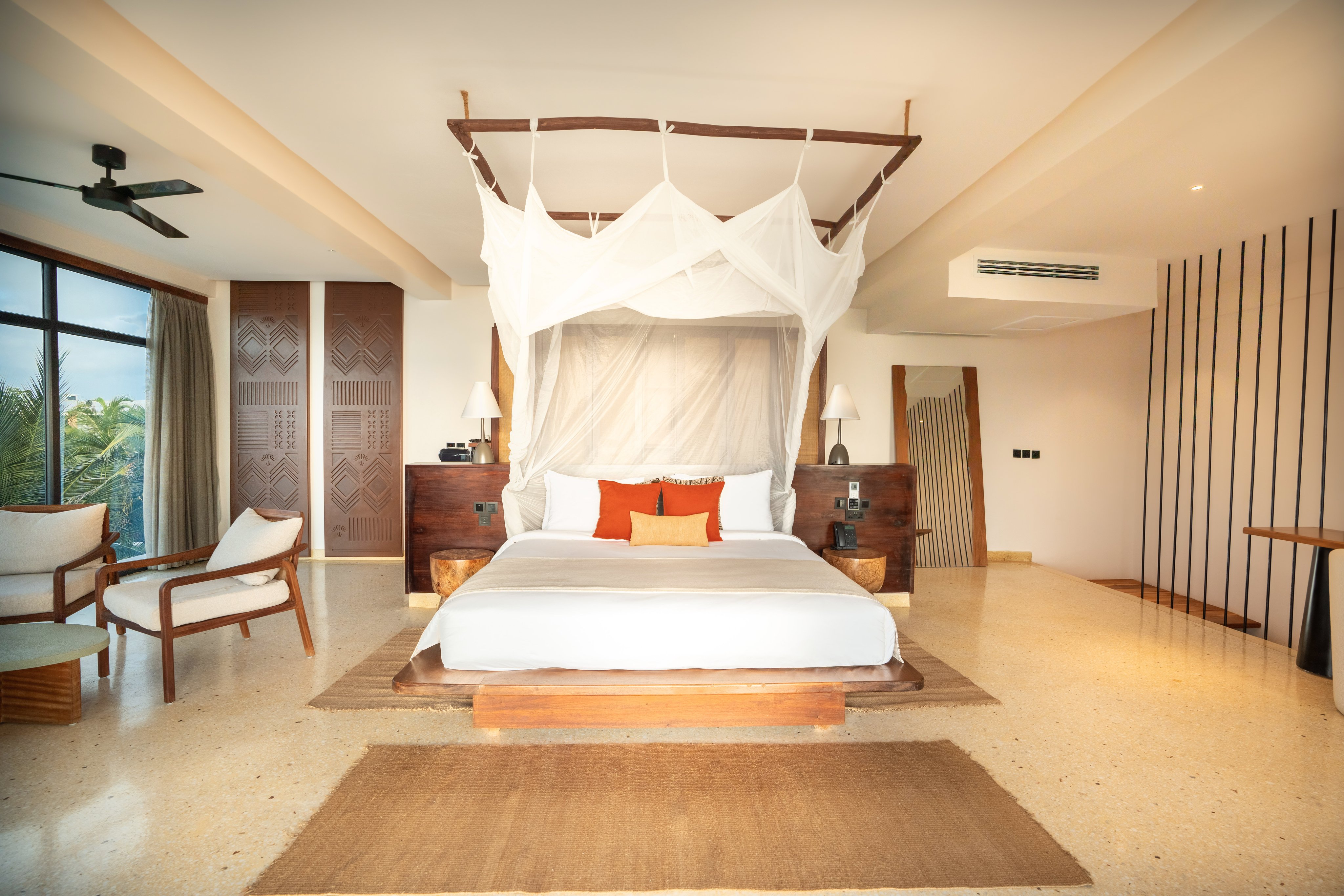 Luxuriöses Schlafzimmer im Premium Cluburlaub bei Aldiana, hell und einladend