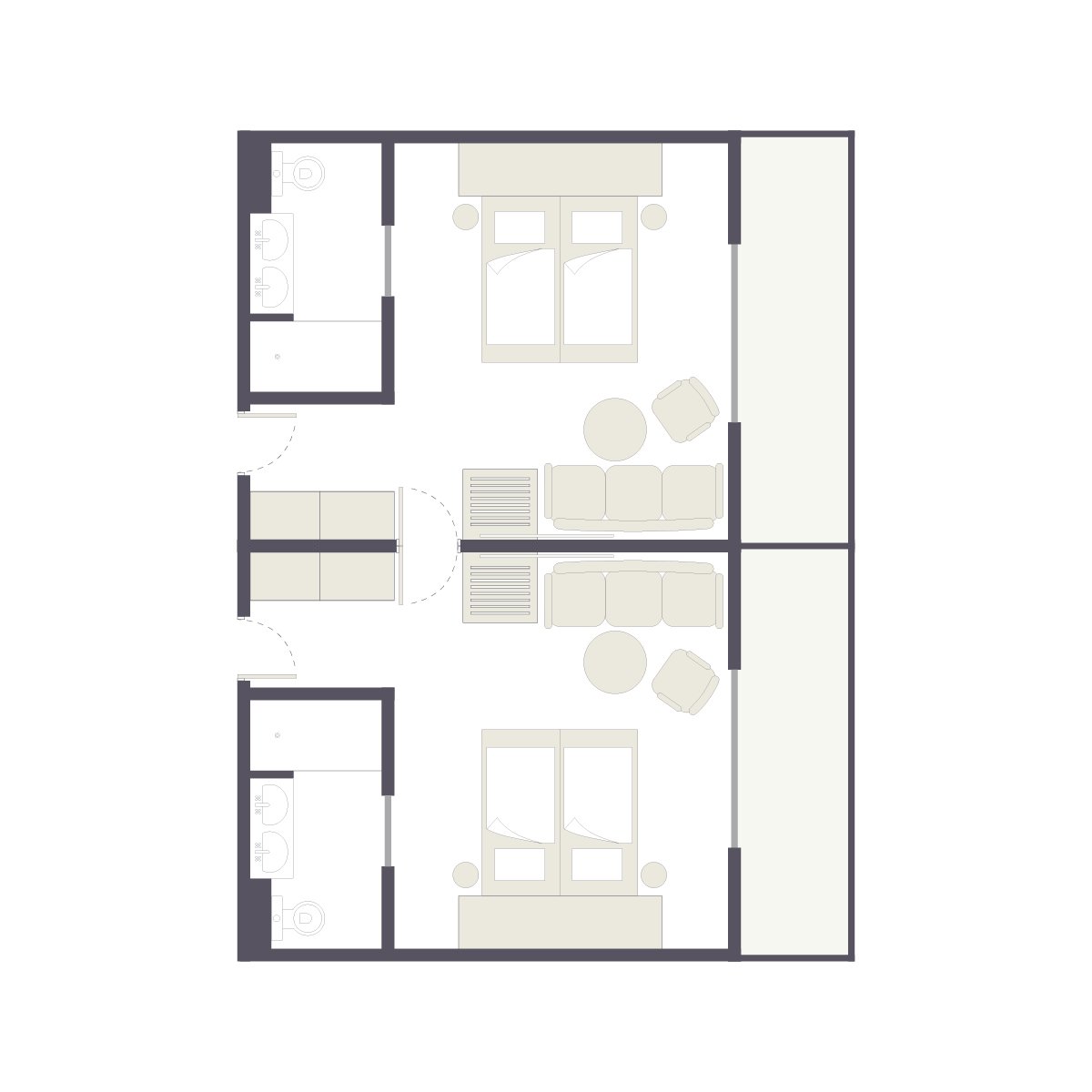 Moderne Zimmer im Premium Cluburlaub bei Aldiana mit komfortabler Einrichtung und freundlichem Ambiente