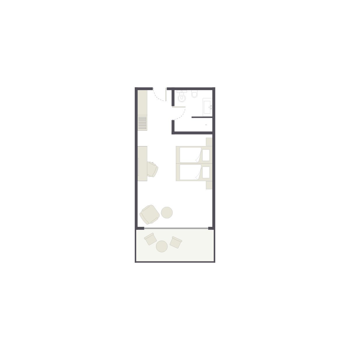 Modern Hotelzimmer mit zwei Betten und Balkon bei Aldiana Premium Cluburlaub