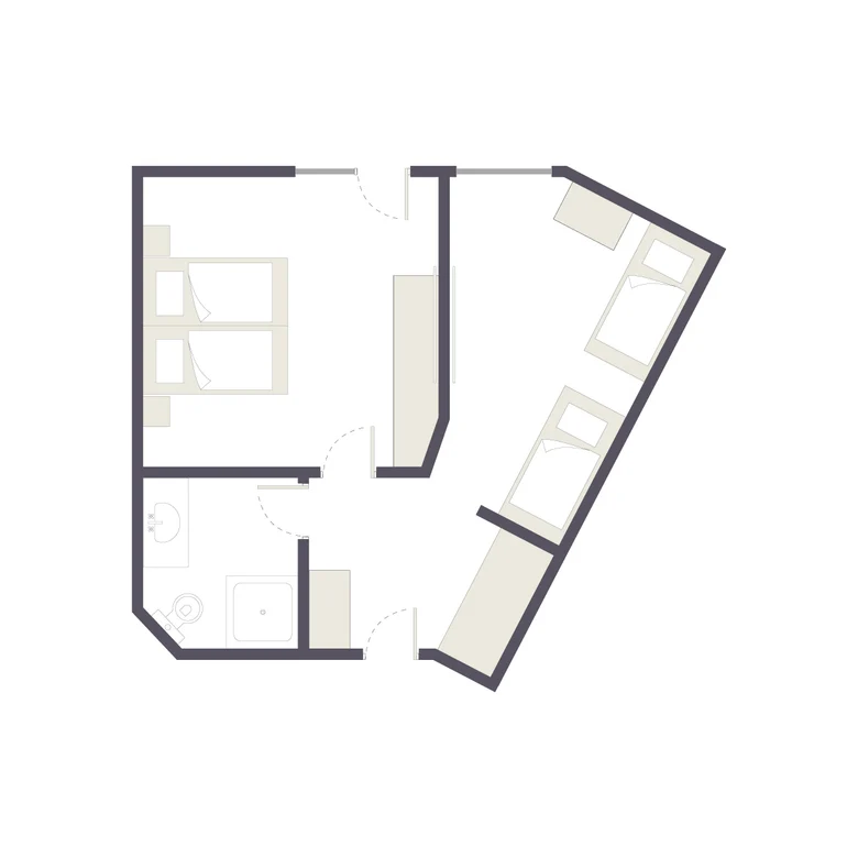 Foto einer modernen Ferienwohnung bei Aldiana mit Schlafzimmer und Bad, barrierefrei und komfortabel