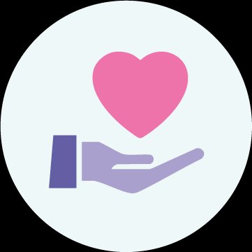 Hand heart icon