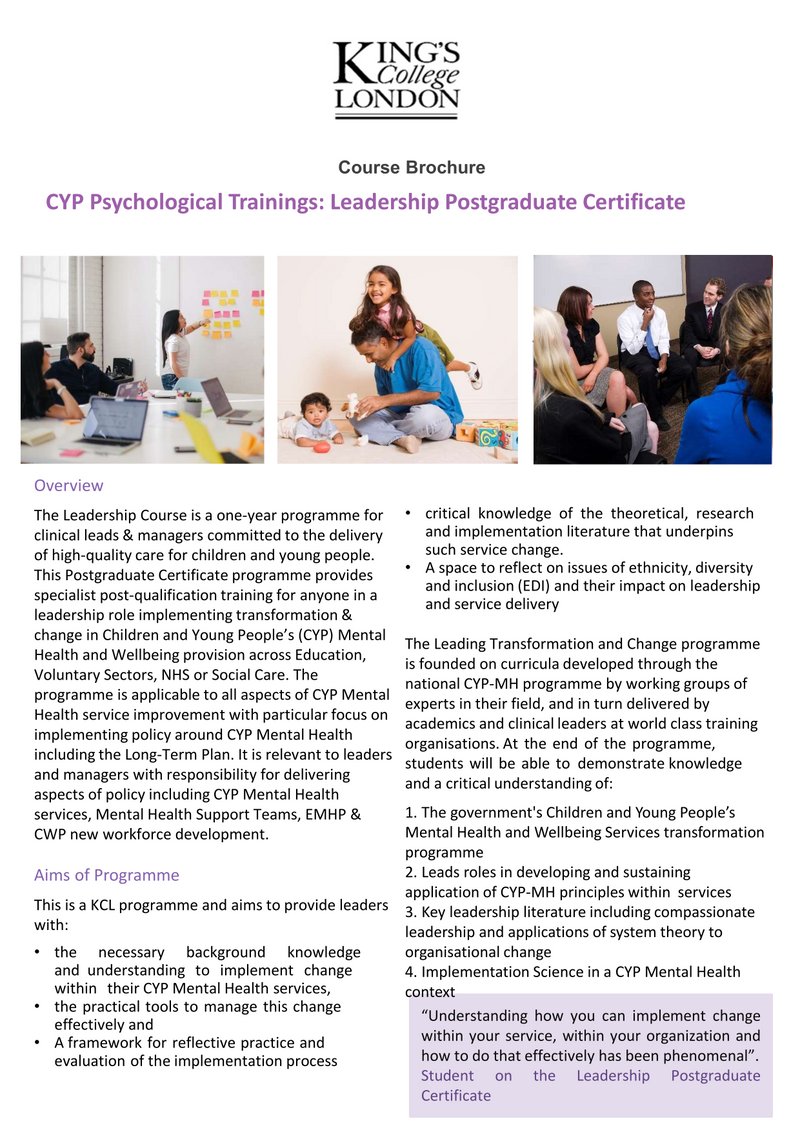 KCL Leadership Brochure