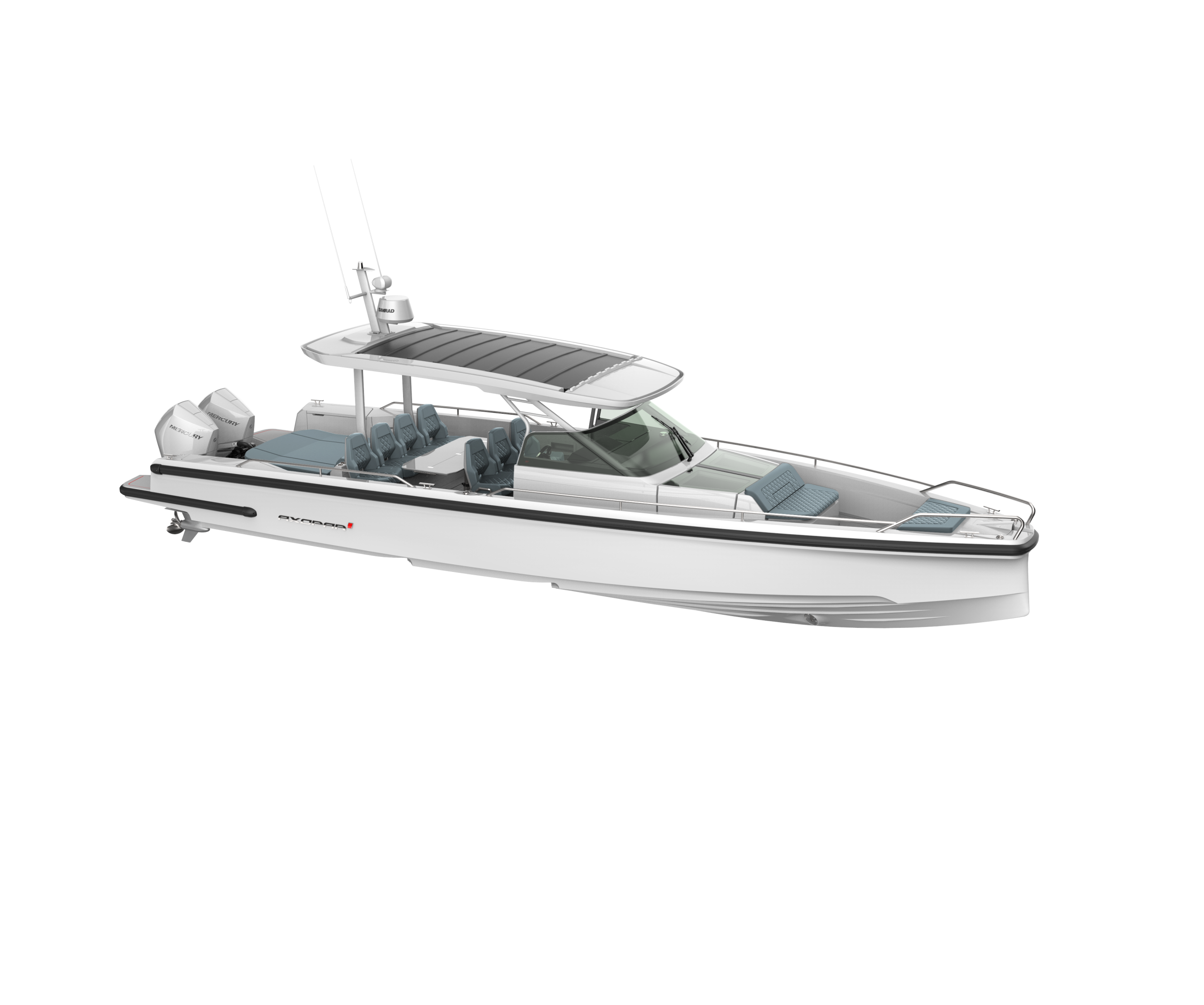 Axopar 37 Sun Top MY2023 w. Multistorage, Petrol upholstery (3)