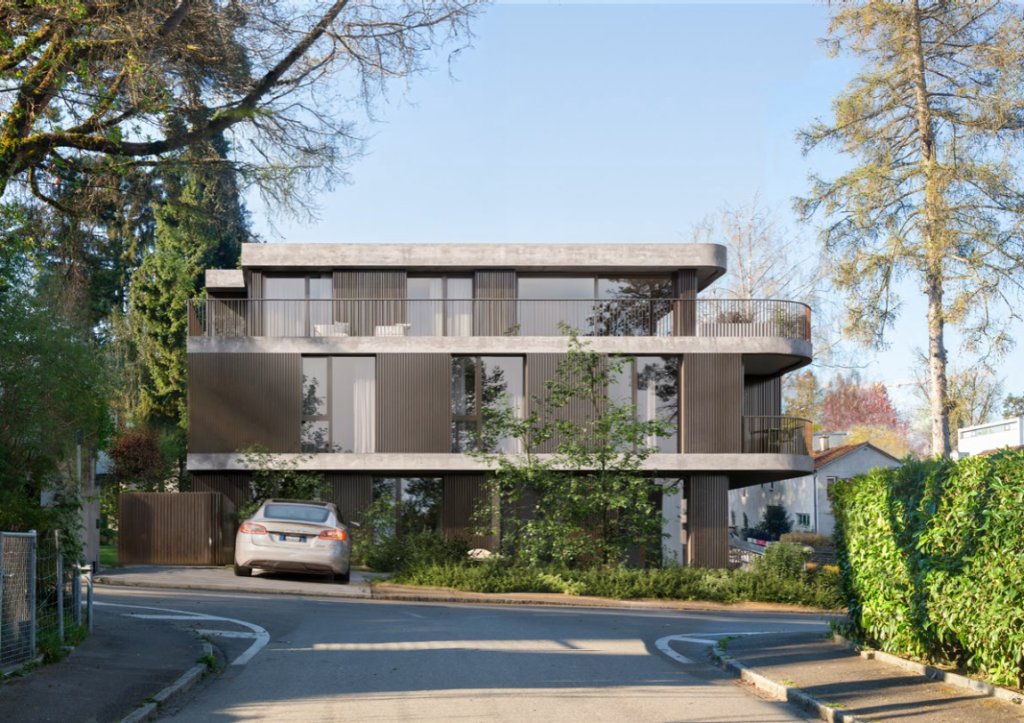 Mehrfamilienhaus mit Eigentumswohnungen und Parkplatz an der Rottmannsbodenstrasse in Binningen.