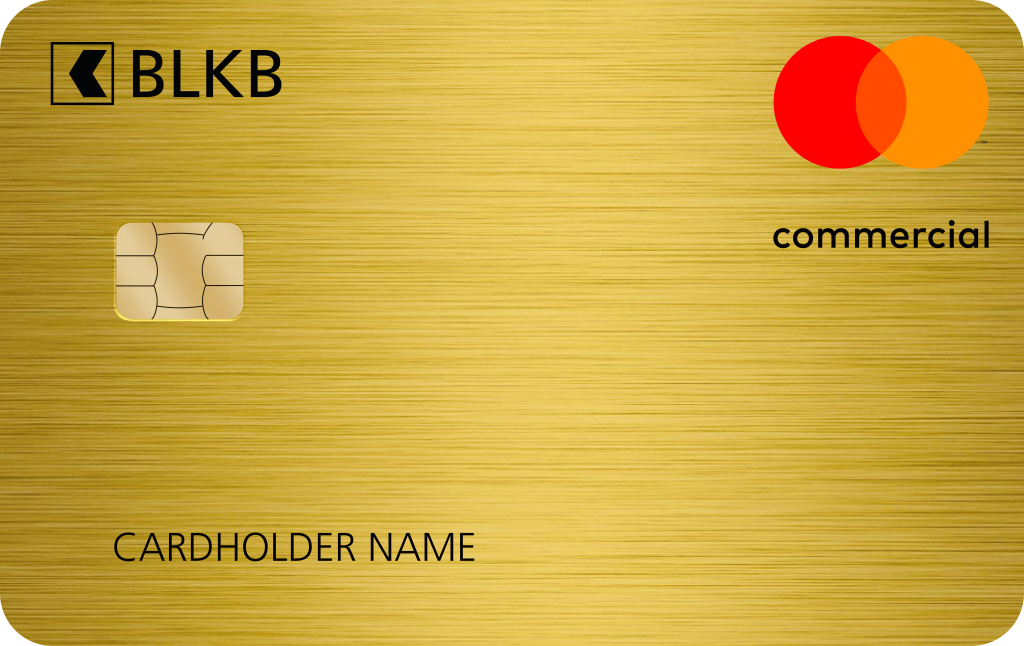Mastercard Commercial Card Gold der Basellandschaftlichen Kantonalbank mit modernem Design.