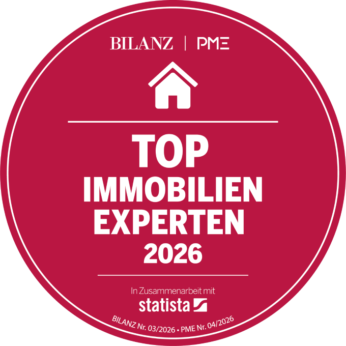 Logo der PME und Bilanz mit der Auszeichnung Top Immobilienexperten 2026 an die BLKB in Zusammenarbeit mit Statista