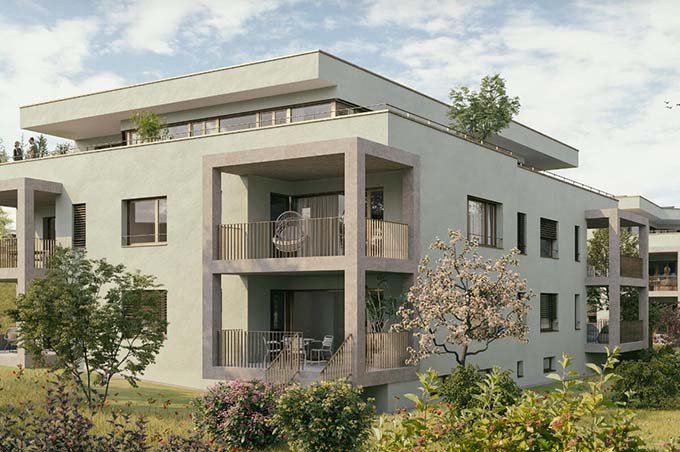 Mehrfamilienhaus mit Eigentumswohnungen  an der Loogstrasse in Münchenstein.