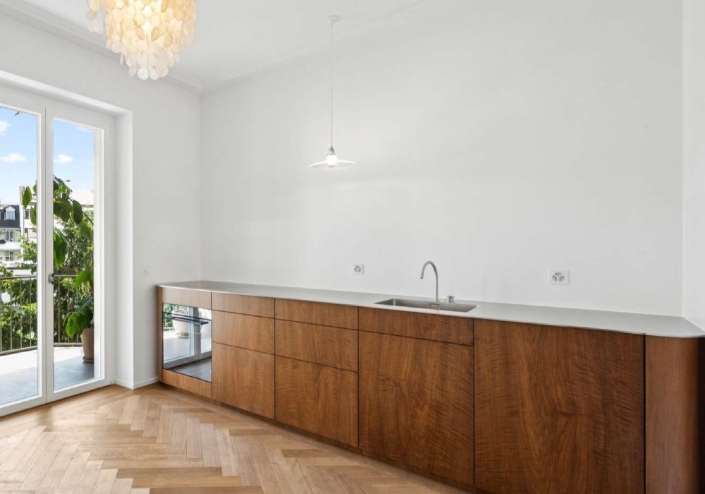 Küche der Eigentumswohnung an der Casinostrasse in Basel