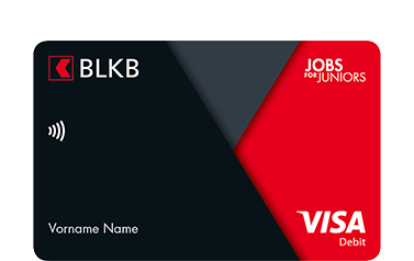 Bild von der BLKB-Visa-Debitkarte Jobs for Junios.