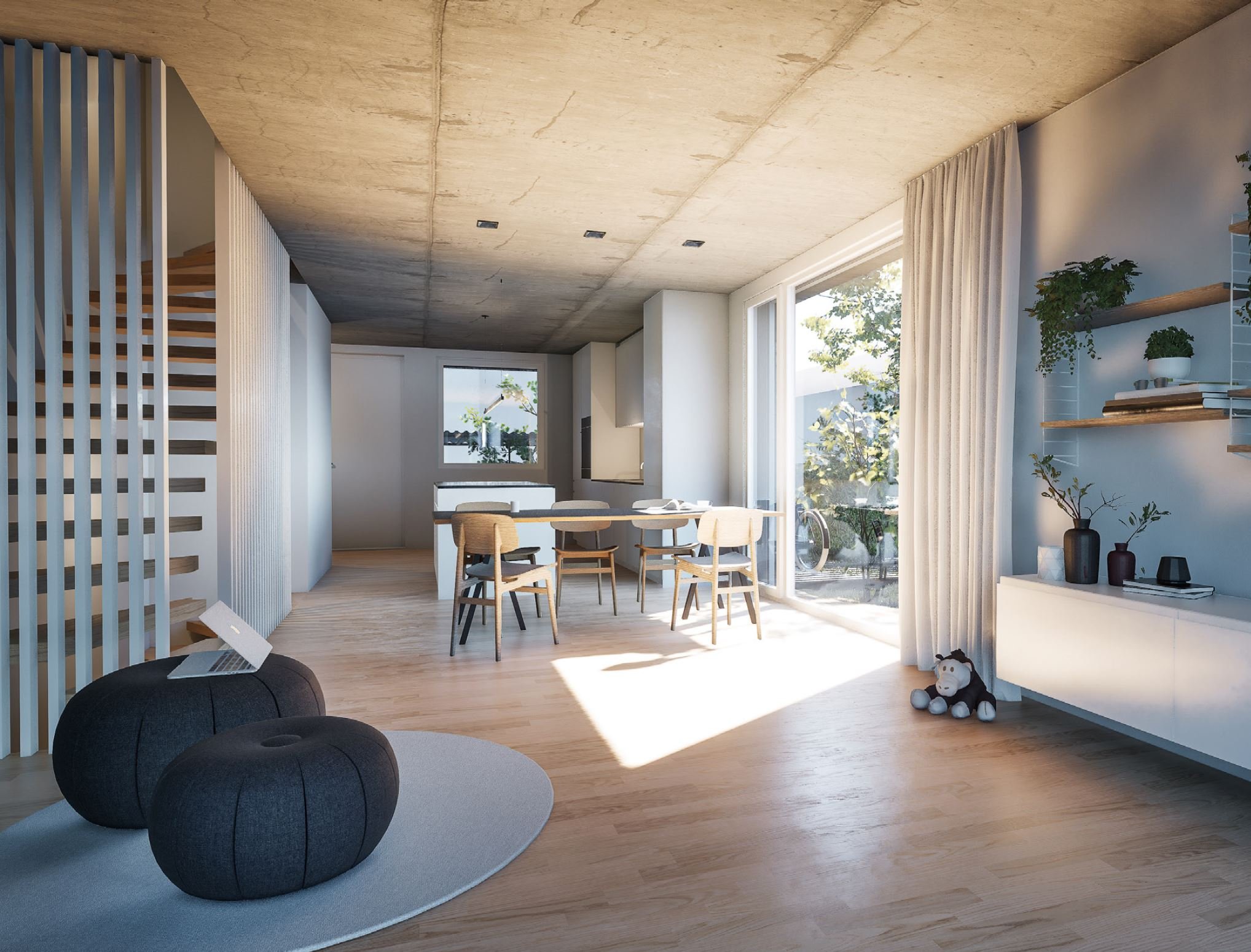 Wohnzimmer am Grenzacherweg Riehen
