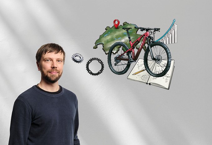 Porträt von Unternehmer Serafin Pazdera mit seinen Gedanken als Grafik dargestellt.