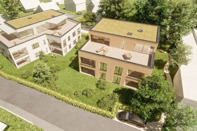 2 Mehrfamilienhäuser mit Eigentumswohnungen und Balkonen im Sonnenpark in Möhlin.