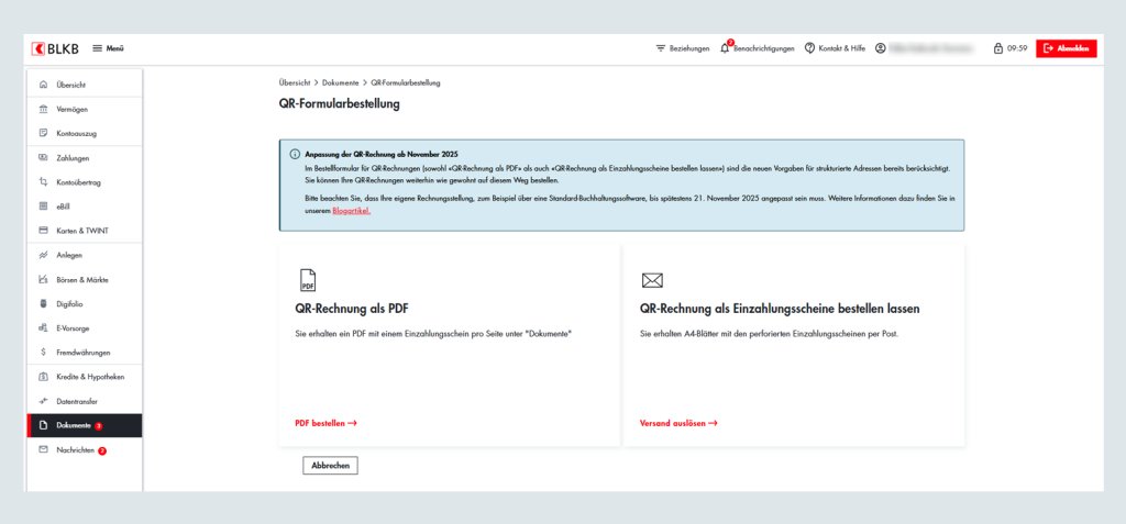 Logo der Basellandschaftlichen Kantonalbank (BLKB) in Blau und Weiß