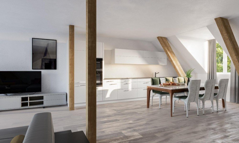 Wohnzimmer der Eigentumswohnung an der Sängergasse in Basel