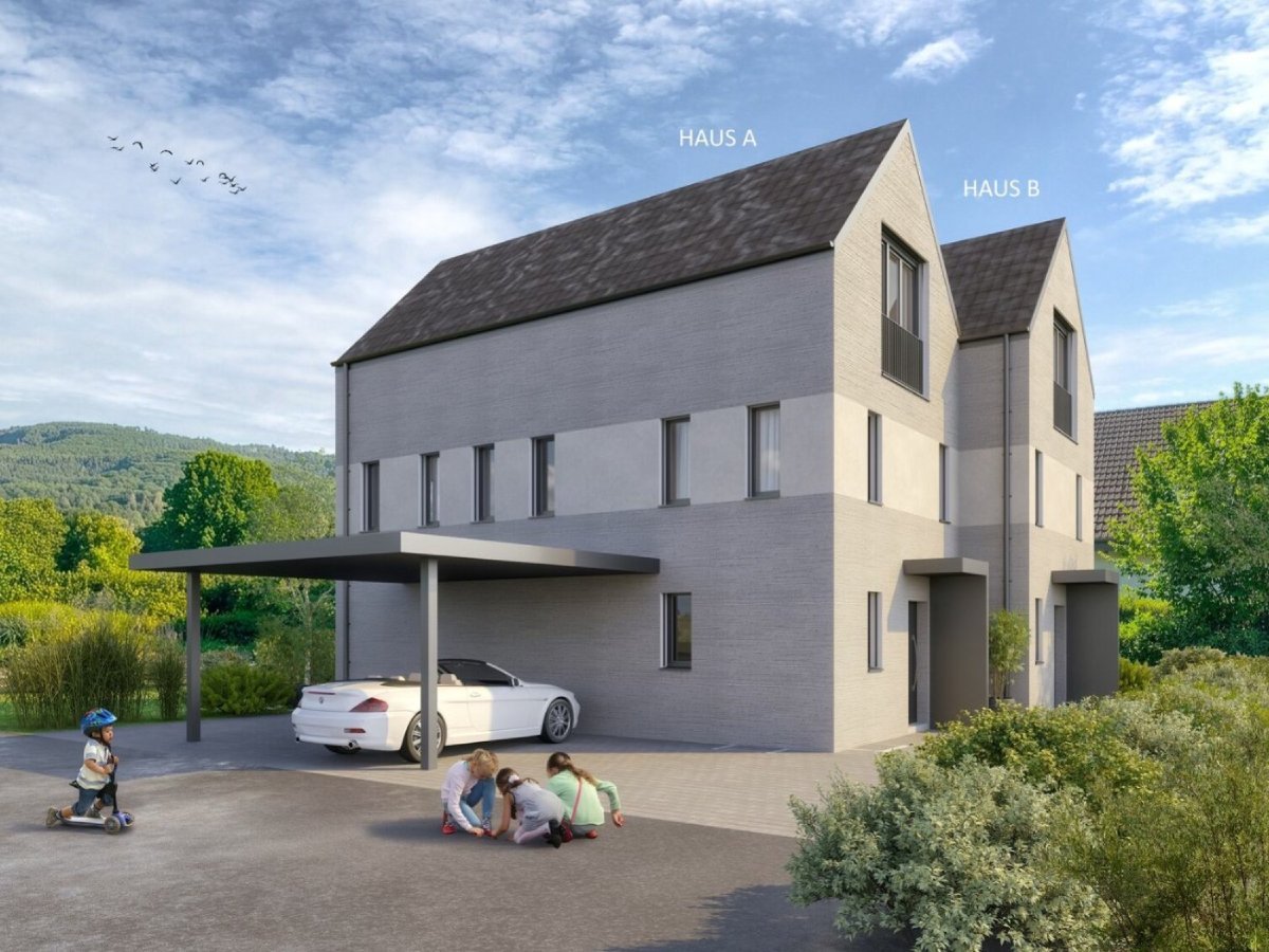 Parkplatz der Doppeleinfamilienhäuser am Fasadenweg in Aesch