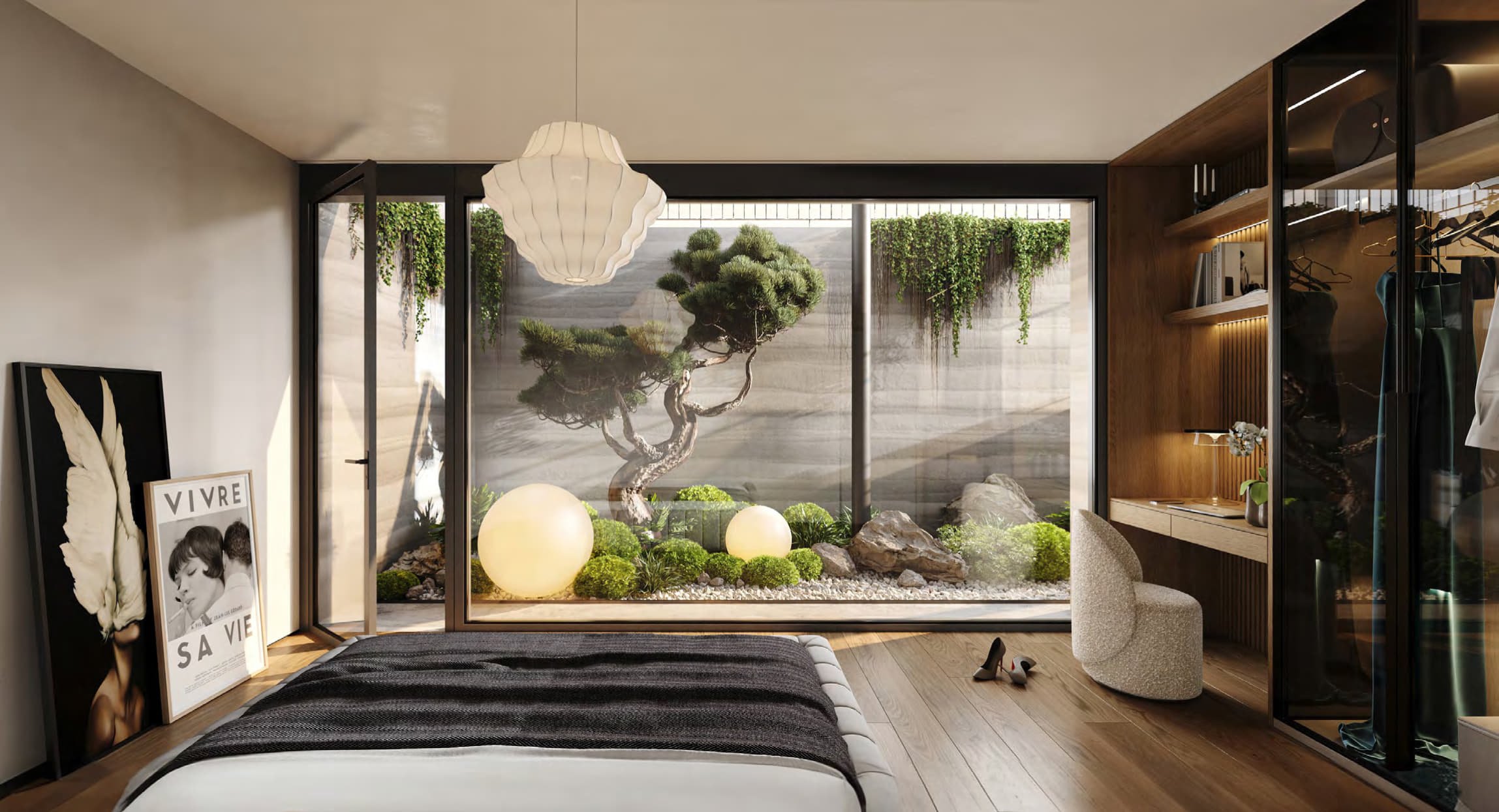 Schlafzimmer der Garten-Wohnung am Holeeholzweg 25, 4102 Binningen