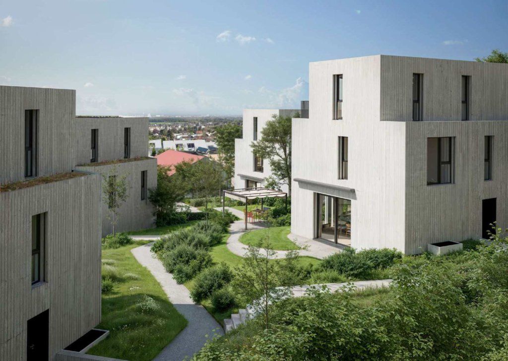 4 Doppel-Einfamilienhäuser im Baumgarten in Riehen im Kanton Basel-Stadt.