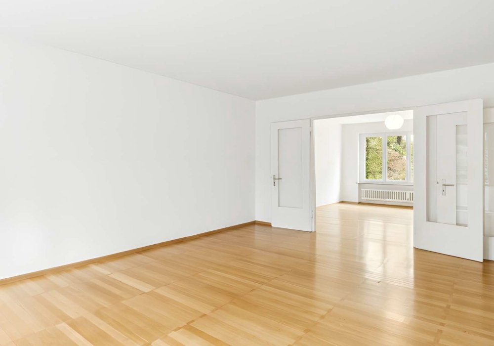 Wohnzimmer der Eigentumswohnung an der Casinostrasse in Basel