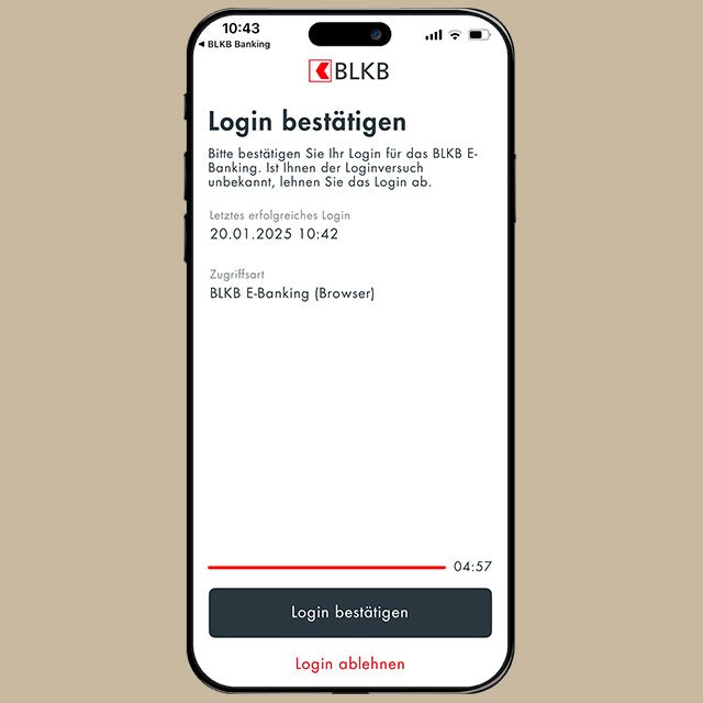Login bestätigen am Handy