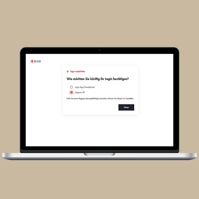 Auswahl zur künftige Bestätigung des Logins