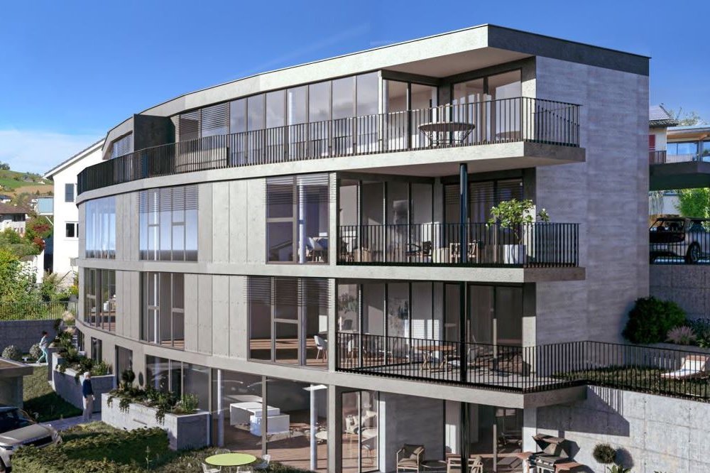 Mehrfamilienhaus mit Balkon auf der Staffelen 3, 4460 Gelterkinden.