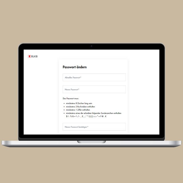 Passwort ändern für den Zugang zum E-Banking