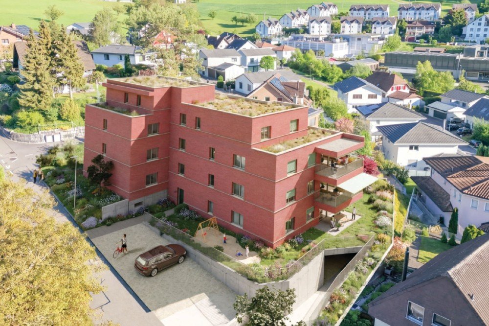 Mehrfamilienhaus mit Balkon und Eigentumswohnungen am Breitenweg 22, 4436 Oberdorf.