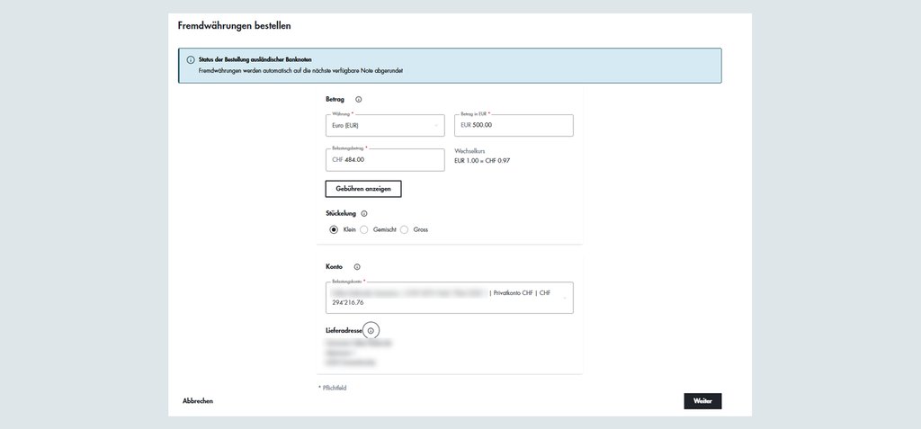 Formular für Fremdüberweisungen bei Basellandschaftliche Kantonalbank BLKB