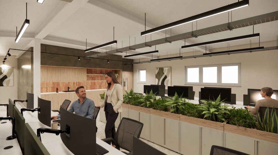 Office space CGI for Melbourn Science Park Cambridge Bruntwood SciTech