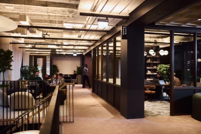 Shared lounge space with kitchen at Pall Mall